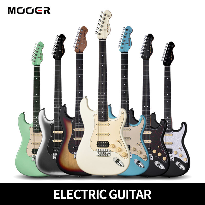 MOOER-guitarra eléctrica MSC10 Pro para principiantes, guitarra eléctrica ST, pastilla doble individual