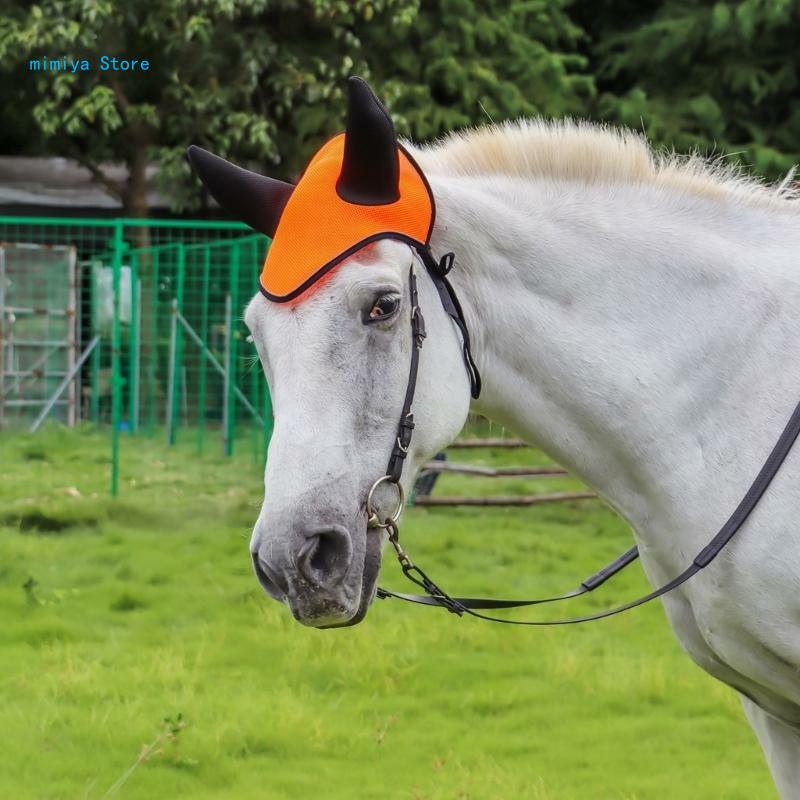 pipi Horse Ears Cover Breathable Mesh Horse Earmuffs Horse Ear Mesh Cover, Breathable Horse Ears Protections Shield Supplies