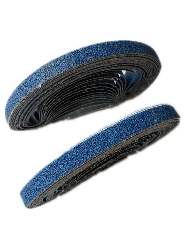 Cinturones de lijado abrasivos para lijadora de correa de aire, amoladora de óxido de aluminio, grano de molienda de Metal 40 60 80 330, 457x10, 520x13, 120x20, 10 unidades