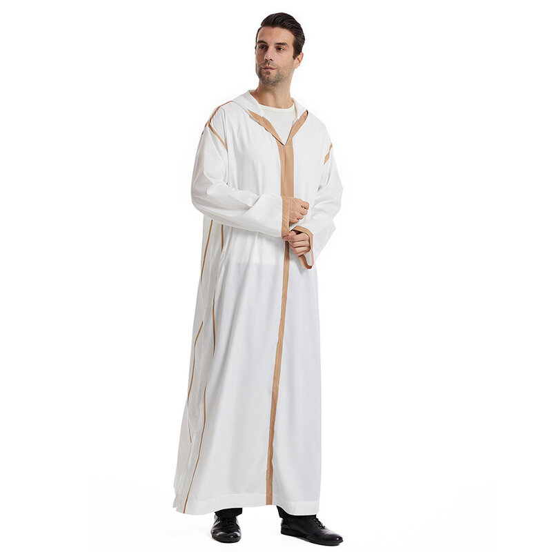 Middle East Dubai Travel Daily Men's Djellaba Fashion Simple Plain Saudi Muslim Clothing 2023 New Abaya Turkey Dubai Long Robe