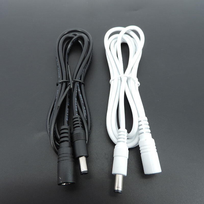 1/1.5/5m white black DC Power supply Male to female connector Cable Extension Cord Adapter Plug 20awg 22awg 5.5x2.1mm J17