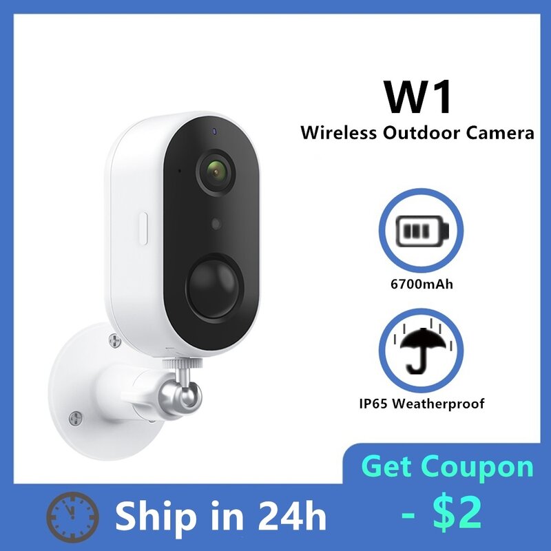 Nieuwe Wifi Ip Camera Buiten Draadloze Beveiligingscamera Ai Menselijke Detectie Webcam 1080P Oplaadbare Batterij Camera Ir Nachtzicht