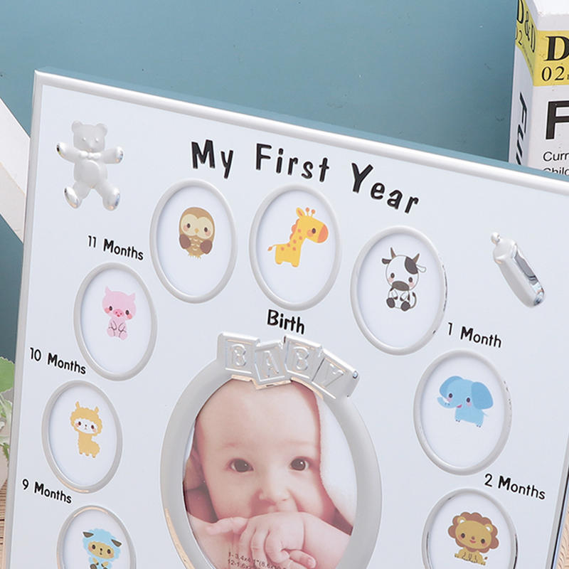 Collage Gifts Baby Photo Growth Record 12 mesi regalo bianco per neonato neonato