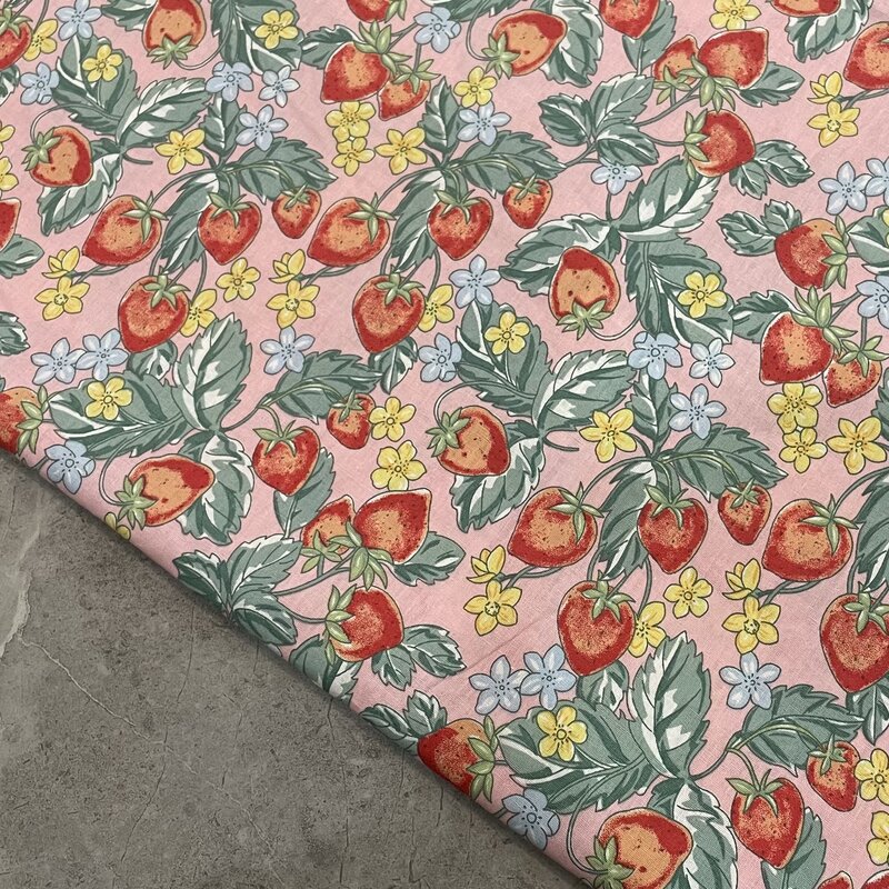 Popelina de algodón 100% con patrón de frutas para niños, impresión Digital de diseño Original para coser vestidos de tela, falda, diseñador, gran oferta