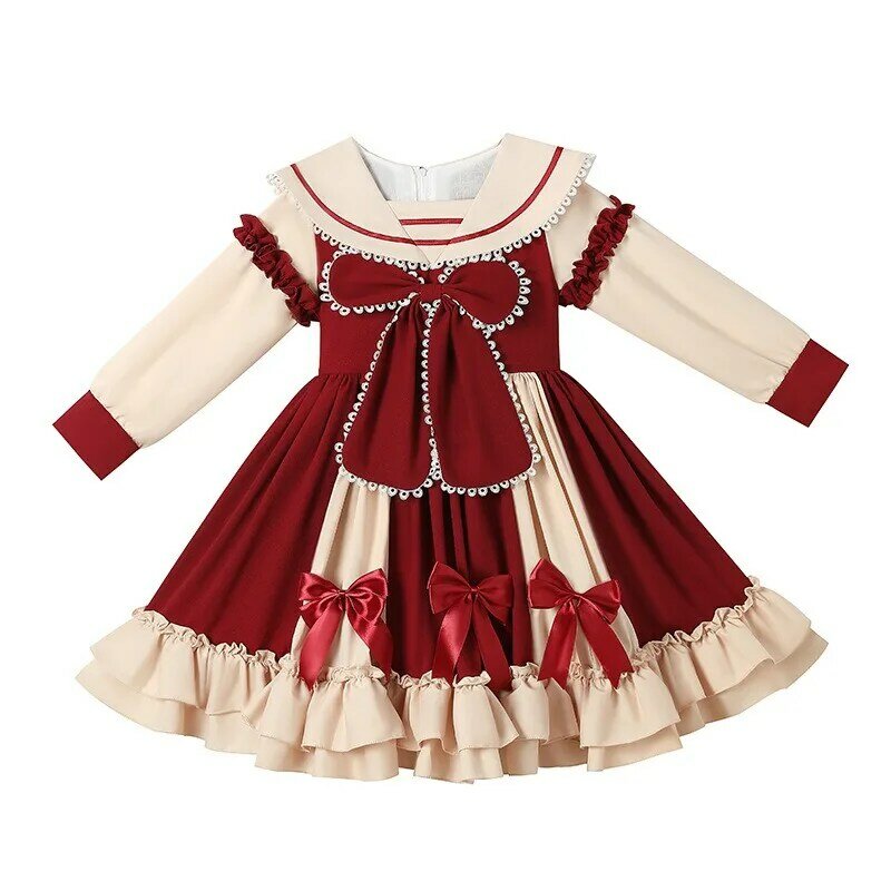 Lolita Girls New Cute Dress 2023 Fashion Costume New Year Party Lovely Sweet Princess Dress