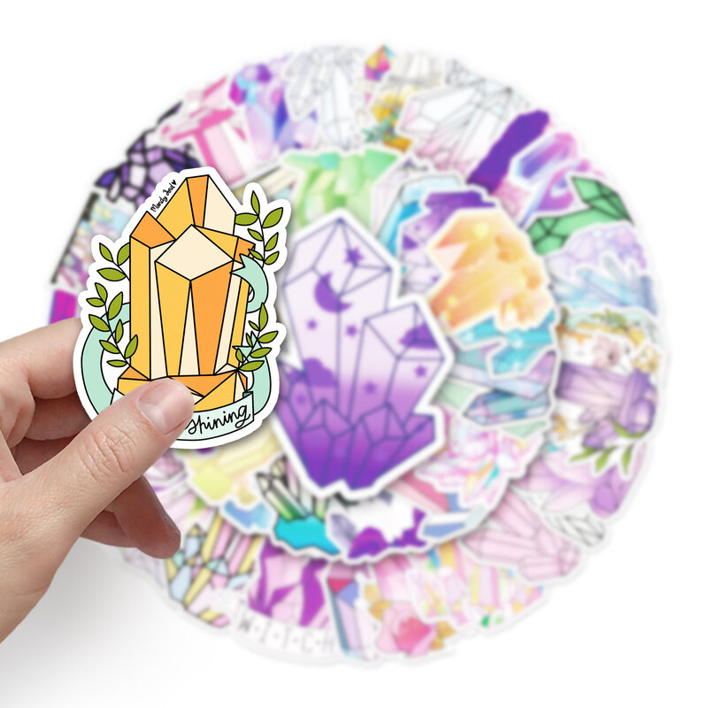 50 Stück Cartoon Magic Crystal Serie Graffiti Aufkleber geeignet für Laptop Helme Desktop-Dekoration DIY Aufkleber Spielzeug Großhandel