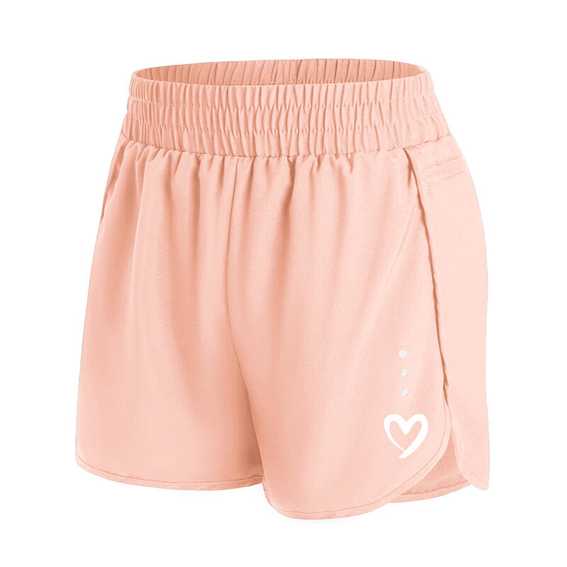 Shorts femininos verão quente casual calças curtas amor coração impresso meados da cintura moda quatro pontos sweatpants mulher streetwear shorts