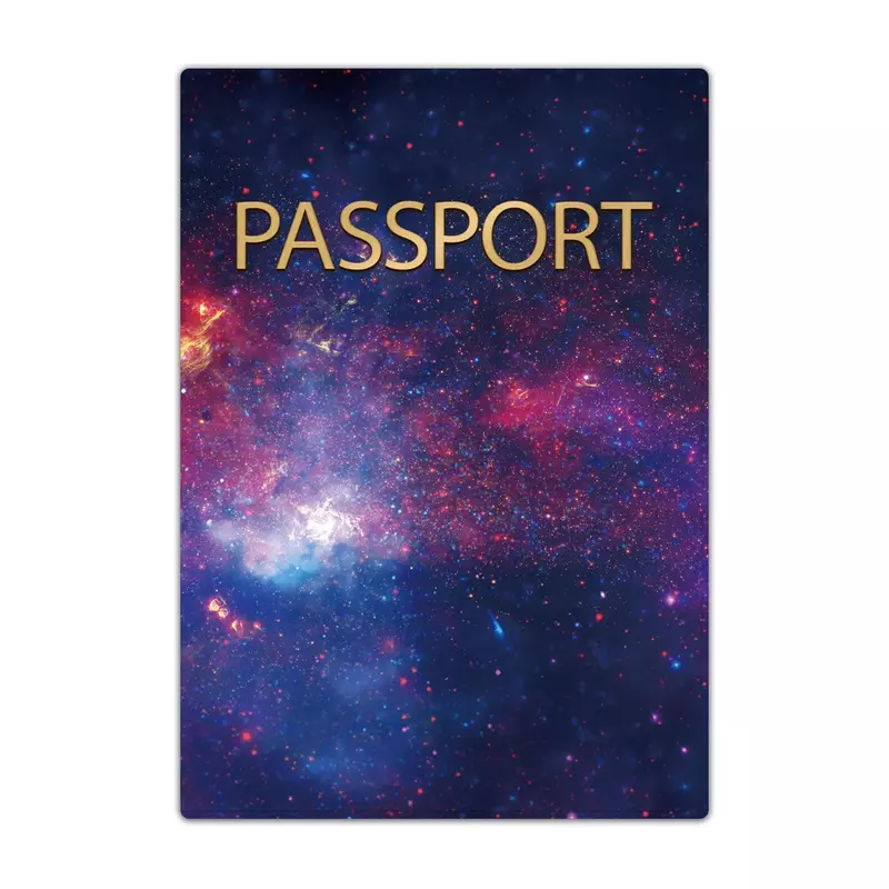 Porte-passeport en cuir, portefeuille de voyage, couverture de passeport, cartes, portefeuille de voyage, organisateur de documents, étui à motif d'espace, cadeau de mariage