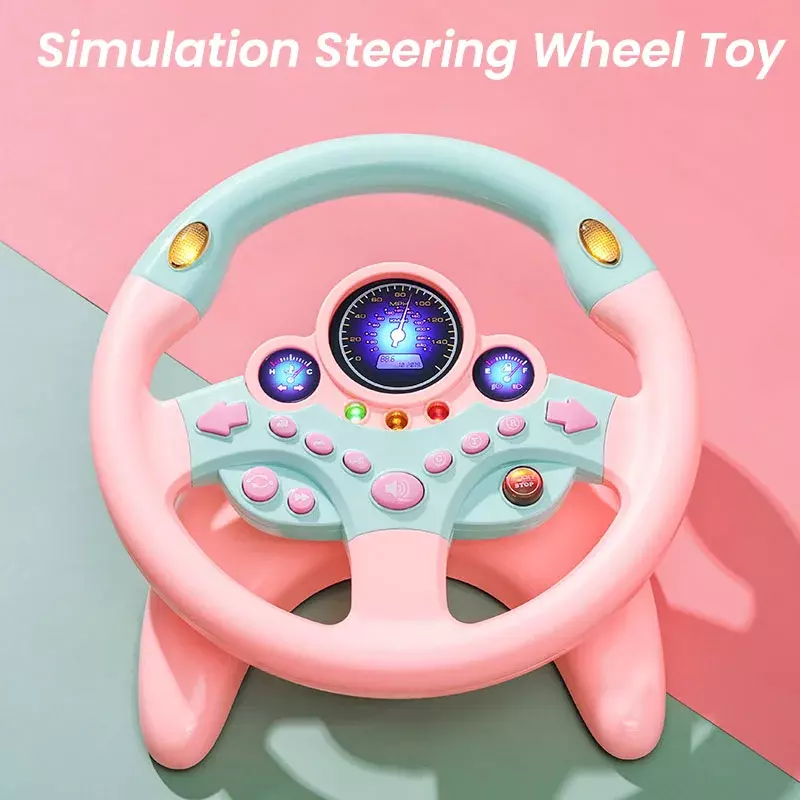 Elektrische Simulation Lenkrad Spielzeug mit leichtem Sound Kinder frühen pädagogischen Kinderwagen Lenkrad Vokal spielzeug