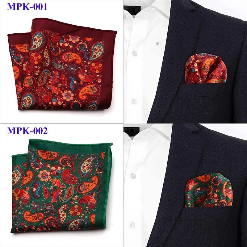 Newest Fashion 23CM*23CM Pocket Square Handkerchief Dot Paisley Floral Plaid Soft Style Hanky Mens Suit Chest Towel Accessories