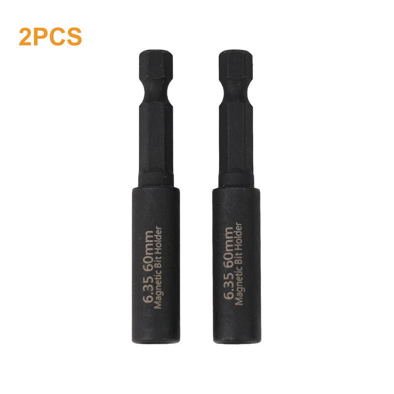 2pcs Screwdriver Bit Holder 1/4In Hex Shank Head Extension Rod Screwdriver Magnetic Transfer  Extension Rod 60mm Hand Tool