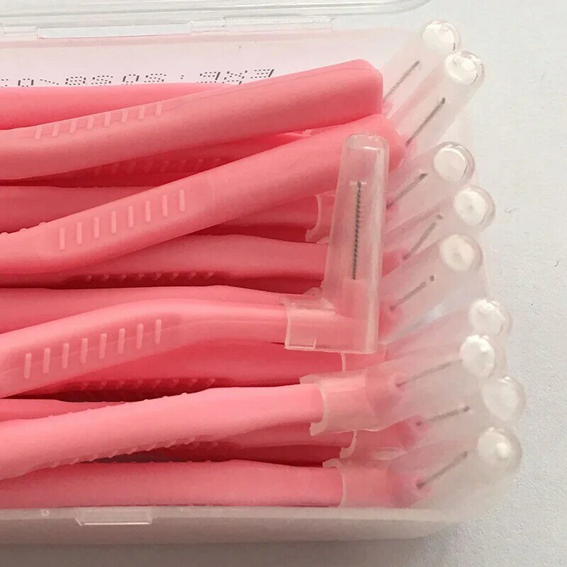 ASUS 20 قطعة/صندوق L-نوع 0.6 مللي متر تقويم الأسنان فرشاة الأسنان فرشاة تنظيف الأسنان فرشاة تنظيف نظافة
