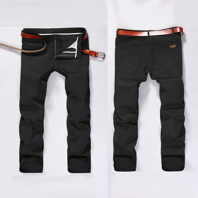 Pantalones gruesos de algodón para hombre, pantalón informal de talla grande, tela elástica, color caqui y negro, talla 30-50