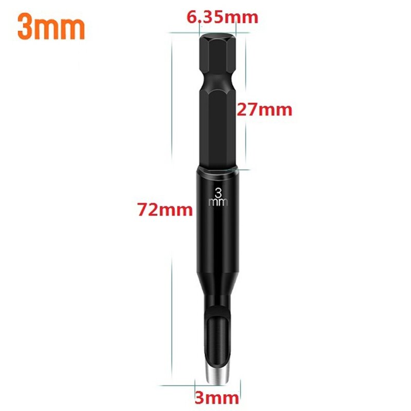 Modeling Drilling Bits Hollow Punch Punching 2-25mm 72mm Electric Machine Hex Shank Adapter Leather Hole Punch