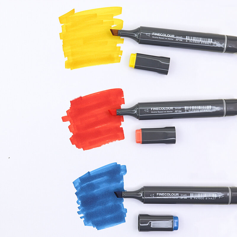 Finecolour EF104ผู้เริ่มต้นวาดภาพปากกามาร์คเกอร์แอลกอฮอล์สองหัวอุปกรณ์ศิลปะมาร์กเกอร์ดีไซน์สเก็ตช์ภาพคุณภาพสูง
