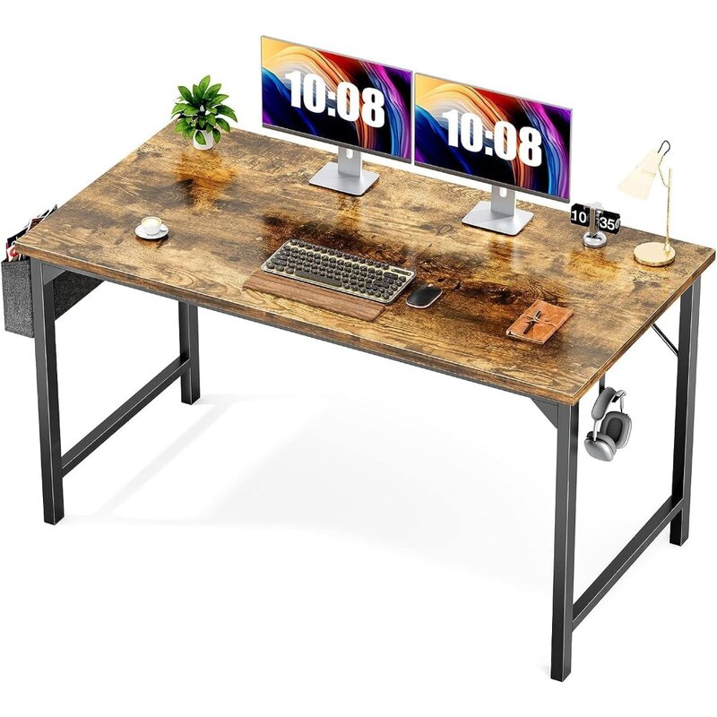 Sweetcrispy Computer Desk - Office 48 Inch Writing Work Student Study Modern Simple StyleWooden Table with Storage Bag