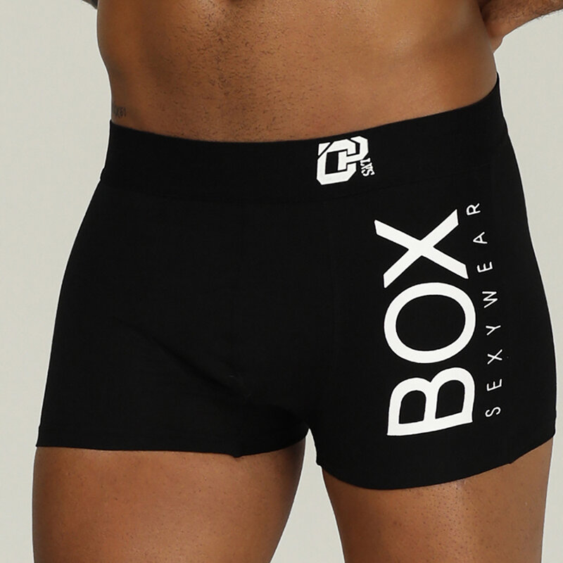 นักมวยชายเซ็กซี่ชายกางเกงชุดชั้นในผ้าฝ้ายกางเกงในชายลื่น Underpanties กางเกงขาสั้น Thongs สีดำชายนักมวย