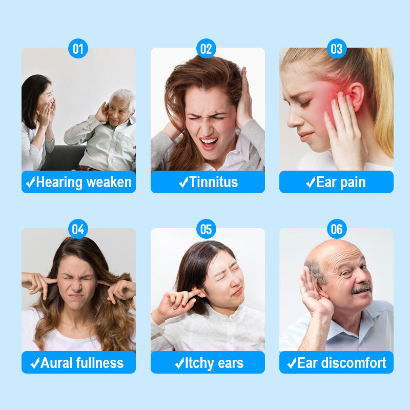 12/60ชิ้นแผ่นรักษาหูอื้อบรรเทาอาการปวดหูปกป้องหูปรับปรุงการฟังแพทช์หูอื้อ