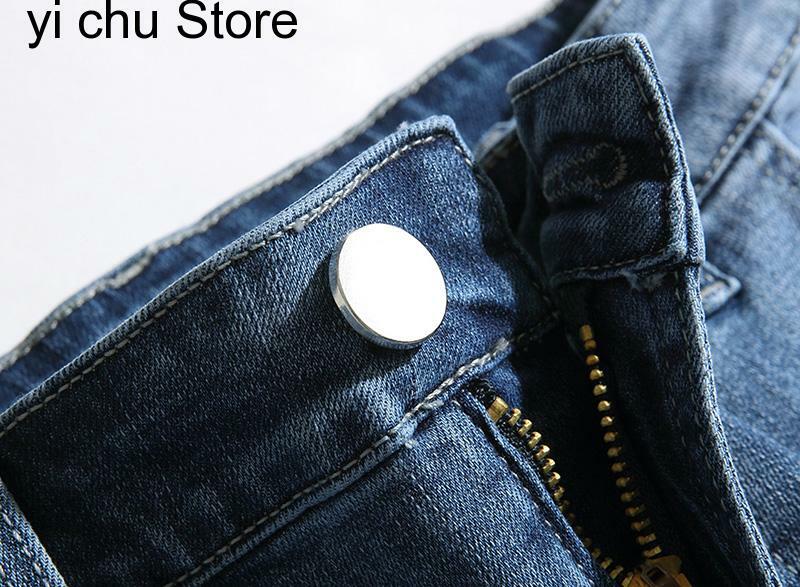 New Summer Men's Stretch Short Jeans Fashion Casual Loose Fit High Quality Elastic Denim Shorts Male Knee Length Jeans