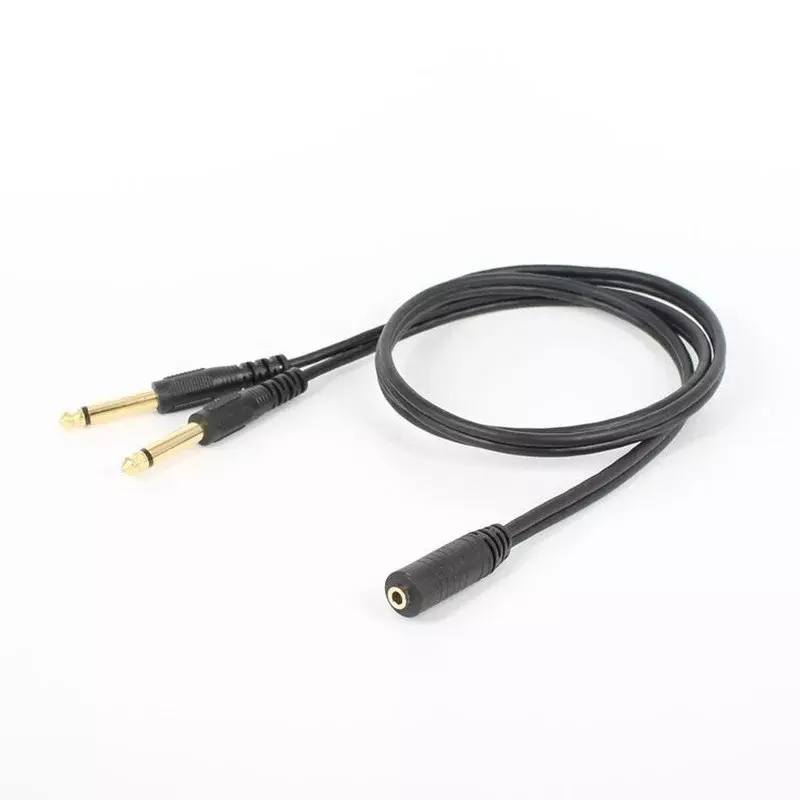 3.5mm (Mini) 1/8" TRS Stereo Female To 2 Dual 1/4 Inch 6.35mm Mono TS Male Y Splitter Cable 5ft/1.5m