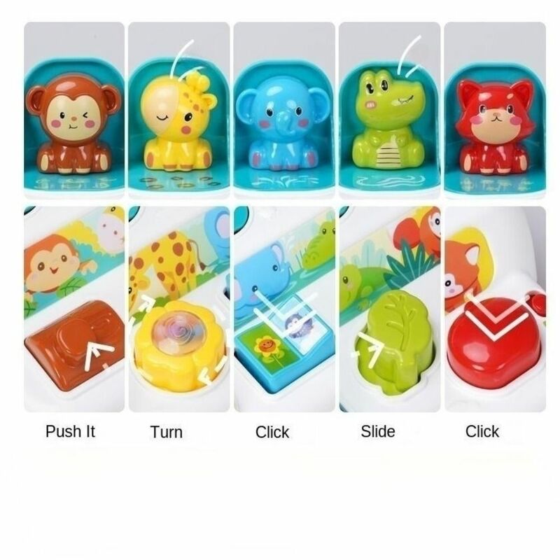Sound Pop Up Animals Toy Electronic Animals Early Developmental Toy Cartoon Puzzle Game Machine 12-18 Months Baby