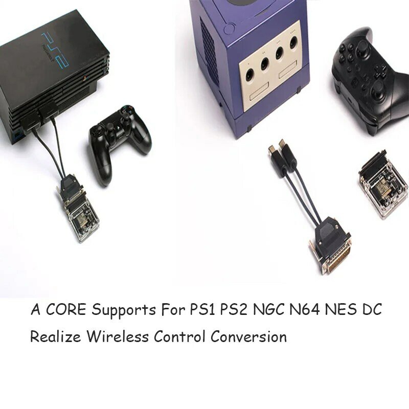 BlueRetro ไร้สายจอยควบคุมเกม Converter สำหรับ PS1 PS2 NGC N64 NES SNES DC SS GEN เกมตัวแปลงคอนโทรลเลอร์ Converter Cable