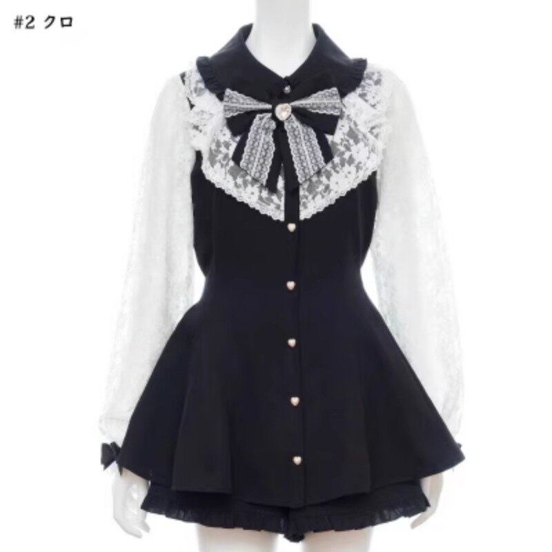 SC 정장 긴팔 모조 원피스, 하이 슬림 셔츠 반바지 2 종 세트, 일본 양산 여성복