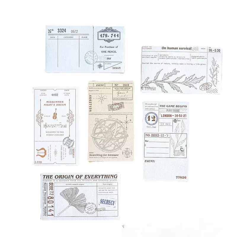 ملصقات القصاصات الرجعية ، وسادة مذكرات على الطراز الأوروبي ، مخطط سجل القصاصات ، ديكور دفتر الملاحظات ، 50 ورقة لكل جهاز كمبيوتر