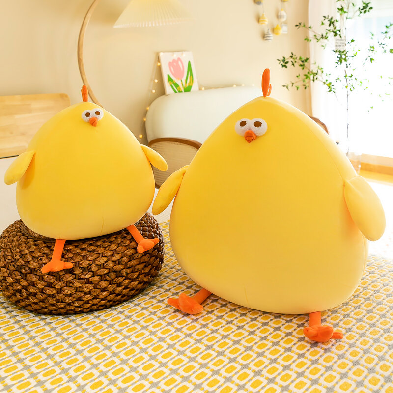 Muñeco de polluelo amarillo blando, juguete de felpa de Animal de pollo suave graso, almohada elástica, juguete de bebé tierno, regalo de cumpleaños reconfortante