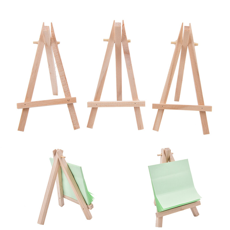Mini trípode de madera para artistas, caballete de pintura para fotos y postales, marco de soporte de exhibición, decoración de escritorio bonita, 8x15cm, 12,5x7cm, 1 piezas