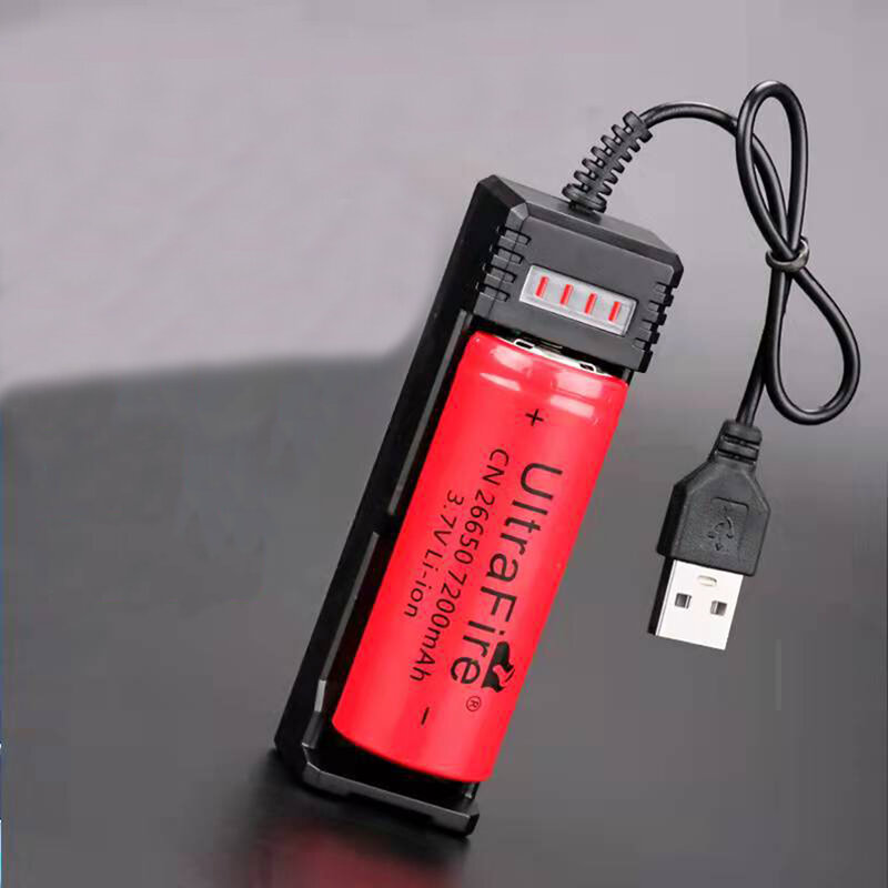 NeW Universal USB Smart Single Slot Charger 18650 Lithium Charger Flashlight Toy 26650 3.7V-4.2V Lighting Power Bank