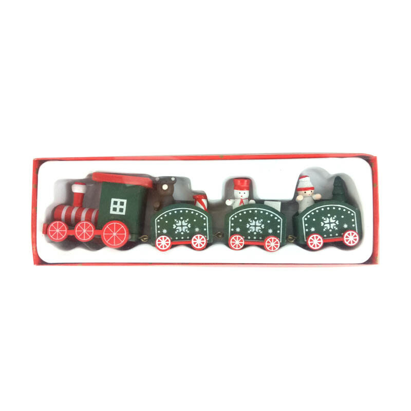 Christmas Wooden 4 Sections Train Toy Merry Christmas Decor For Kids Christmas Gift Xmas Ornaments Navidad New Year 2023