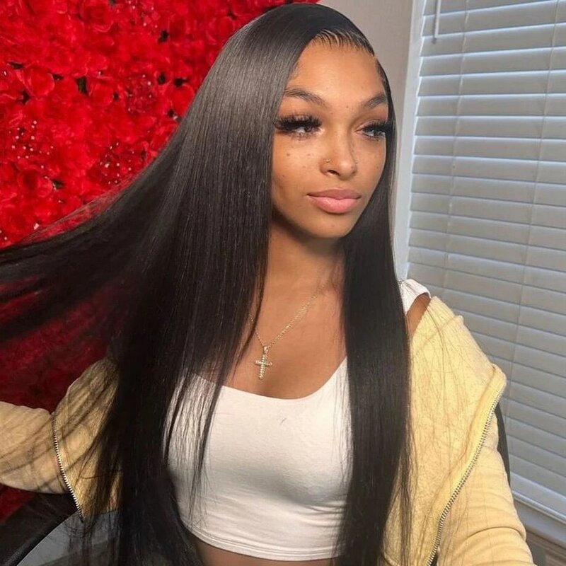 30 34 Inch 180 Density Brazilian Remy 13x6 Lace Front Wig For Women Bone Straight Transparent 13x4 Lace Frontal Human Hair Wigs
