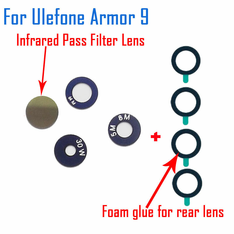 Новая Оригинальная линза для задней камеры ULEFONE ARMOR 9 инфракрасный фильтр для замены и ремонта линз аксессуары для Ulefone ARMOR 9E