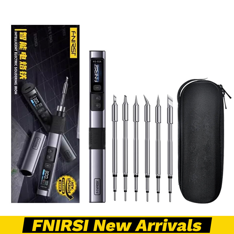 FNIRSI HS-02 납땜 다리미, 스마트 슬립 IPS 컬러 디스플레이 화면, 100-450 ℃ 납땜 재작업 스테이션, PD100W 휴대용 수리 도구