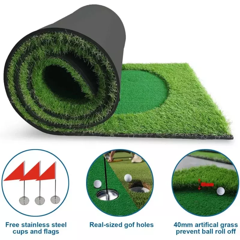 プロのゴルフトレーニングマット,緑色,練習用マット,長い困難,屋内および屋外