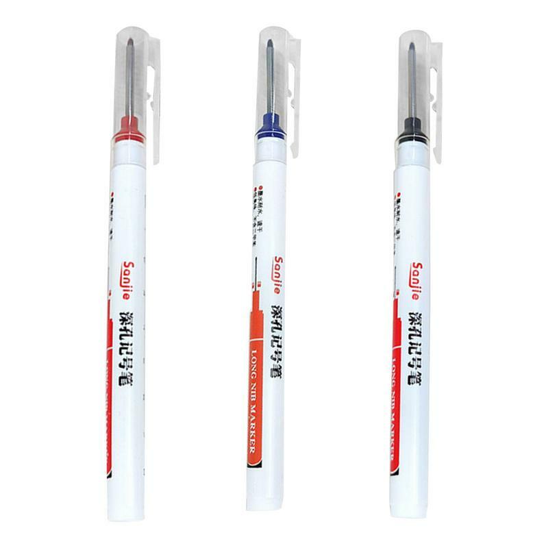 Canetas marcador permanente de furo profundo, tinta à base de óleo, caneta industrial, marcadores permanentes para instalação de vidro, perfuração elétrica