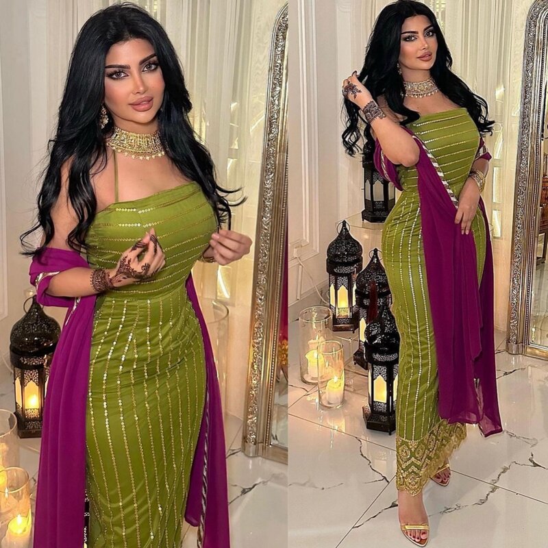 Saudi Arabia Ball Dress Evening Jersey Pleat Sequined Ruched Celebrity Sheath Halter Bespoke Occasion Gown Midi Dresses