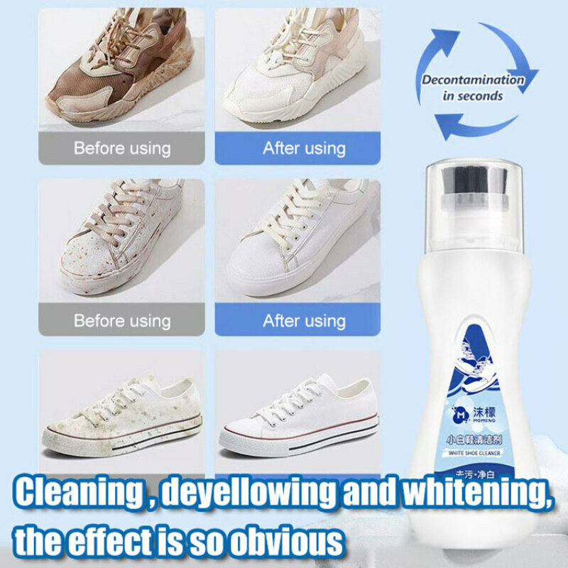 Sapatos Brancos Whitening Cleaner, Tênis, Doméstico, Forte Descontaminação, Tipo Espuma, Agente de Limpeza a Seco, 1Pc
