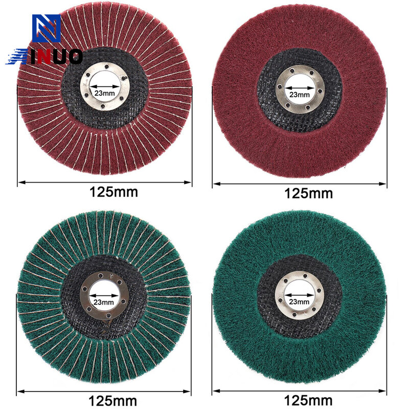 5inch 125mm Nylon Faser Klappe Polieren Rad Nicht-woven Schleifen Schleif Disc für Winkel Mühle für Holz metall Polieren