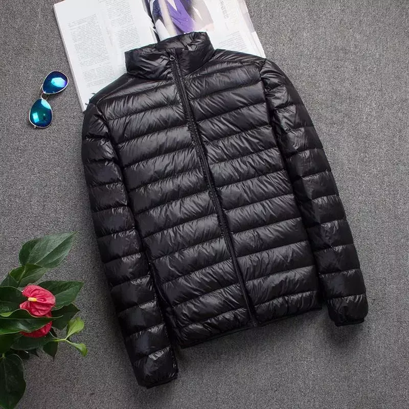 남성용 얇은 다운 재킷, 화이트 덕 다운 초경량 재킷, 따뜻한 코트, 휴대용 외투, WEFHR, 가을 및 겨울, 신상