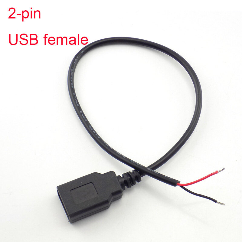 ขั้วต่อ USB สายไฟตัวผู้ตัวเมียสายดาต้า4พินสายไฟต่อแหล่งจ่ายไฟ2ขาสำหรับ DIY 5V อะแดปเตอร์ชาร์จ0.3M 1M 2M