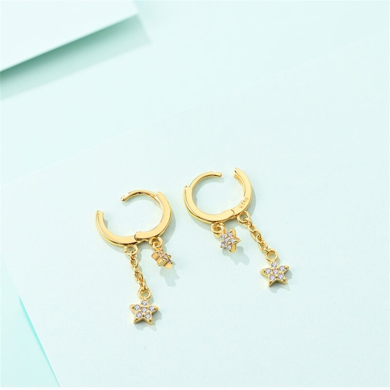 Retro Gold Double Star Tassel Earrings For Women's Stargazing Parties Fashionable Jewelry Accessories