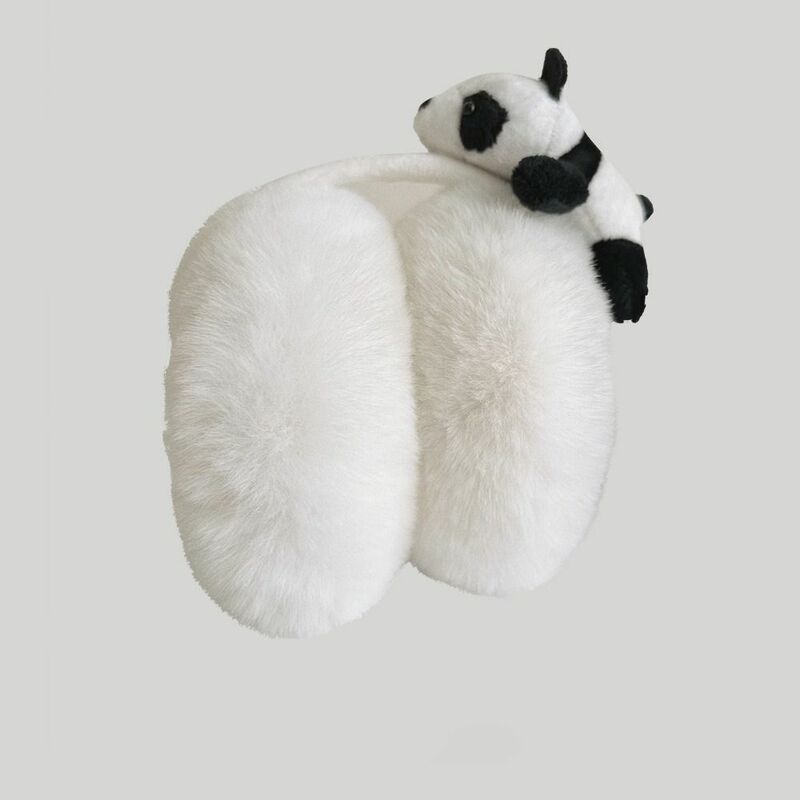 Dobrável pelúcia Panda Earmuffs para meninas, Ear Cap, Windproof, Earflap grosso, tampa dobrável, bonito, inverno