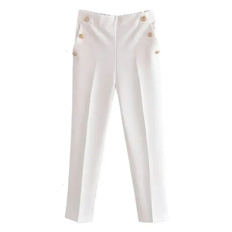Женские модные элегантные шикарные брюки-карандаш Эластичные Боковые карманы на пуговицах облегающее нижнее белье