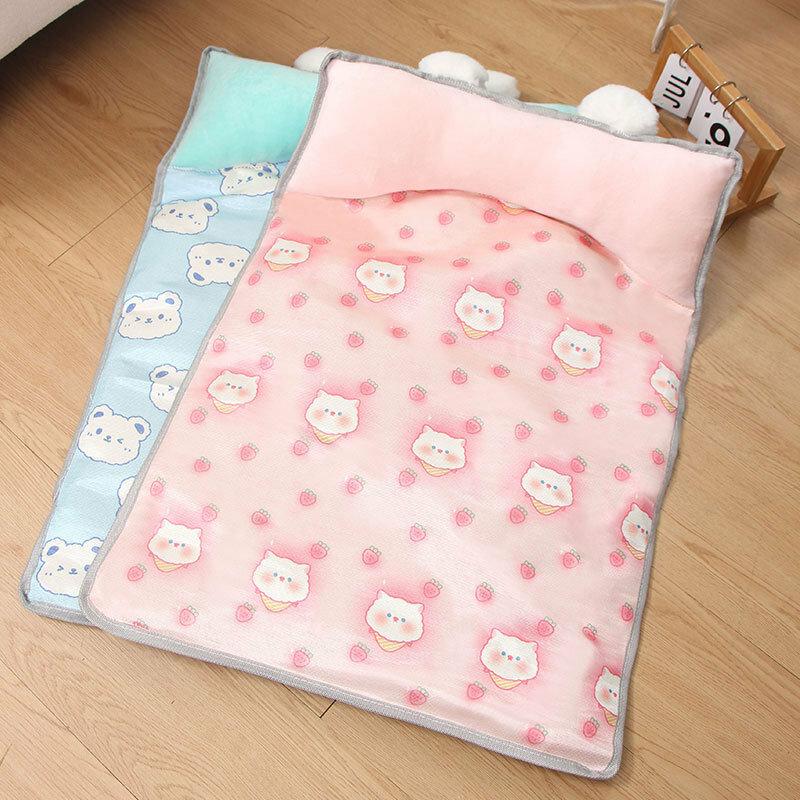 Summer Ice Silk Pet Nest Mat Cartoon Print Cool Cat Mat traspirante Dog Pet Ice Mat Bed for Cats cuscino letti/stuoie forniture