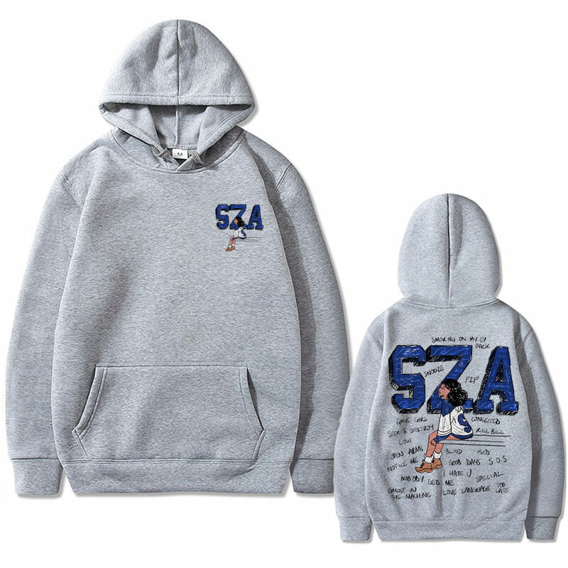 Rapper SZA SOS Graphic Print Hoodie Men Women Hip Hop Oversized Sweatshirt Male Fleece Cotton Hoodies Unisex Casual Streetwear