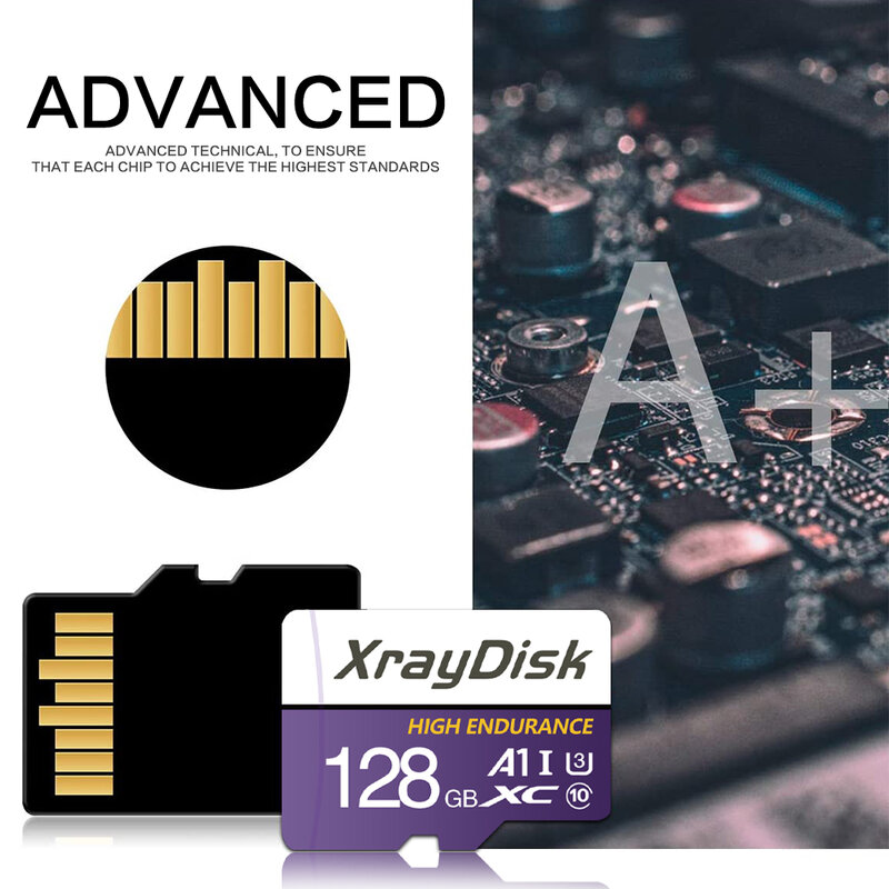 Xraydisk-Carte mémoire TF haute vitesse, 16 Go, 32 Go, 64 Go, 128 Go, 256 Go, Classe 10