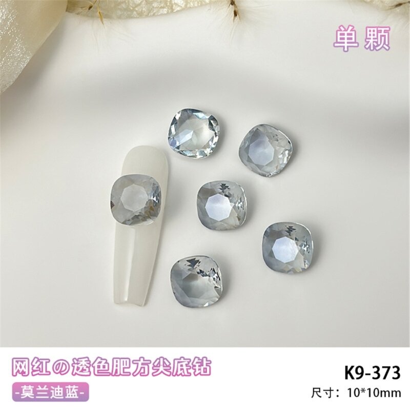 Diamantes imitación para uñas, dijes artísticos para uñas, gemas cristal K9, dijes cuadrados para uñas, decoración para