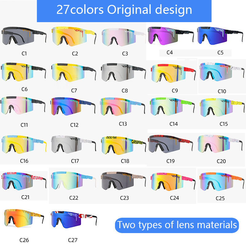 نظارات رياضية مقاومة للرياح للرجال والنساء ، نظارات ركوب الدراجات ، نظارات الجري في الهواء الطلق ، نظارات شمسية UV400 ، 27 لونًا ، نظارات شمسية